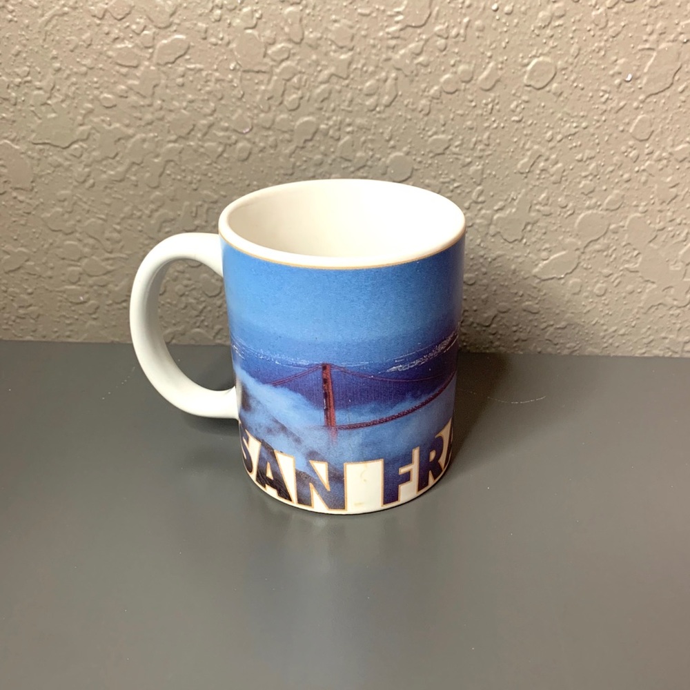 San Francisco coffee cup. City & bridge graphics.